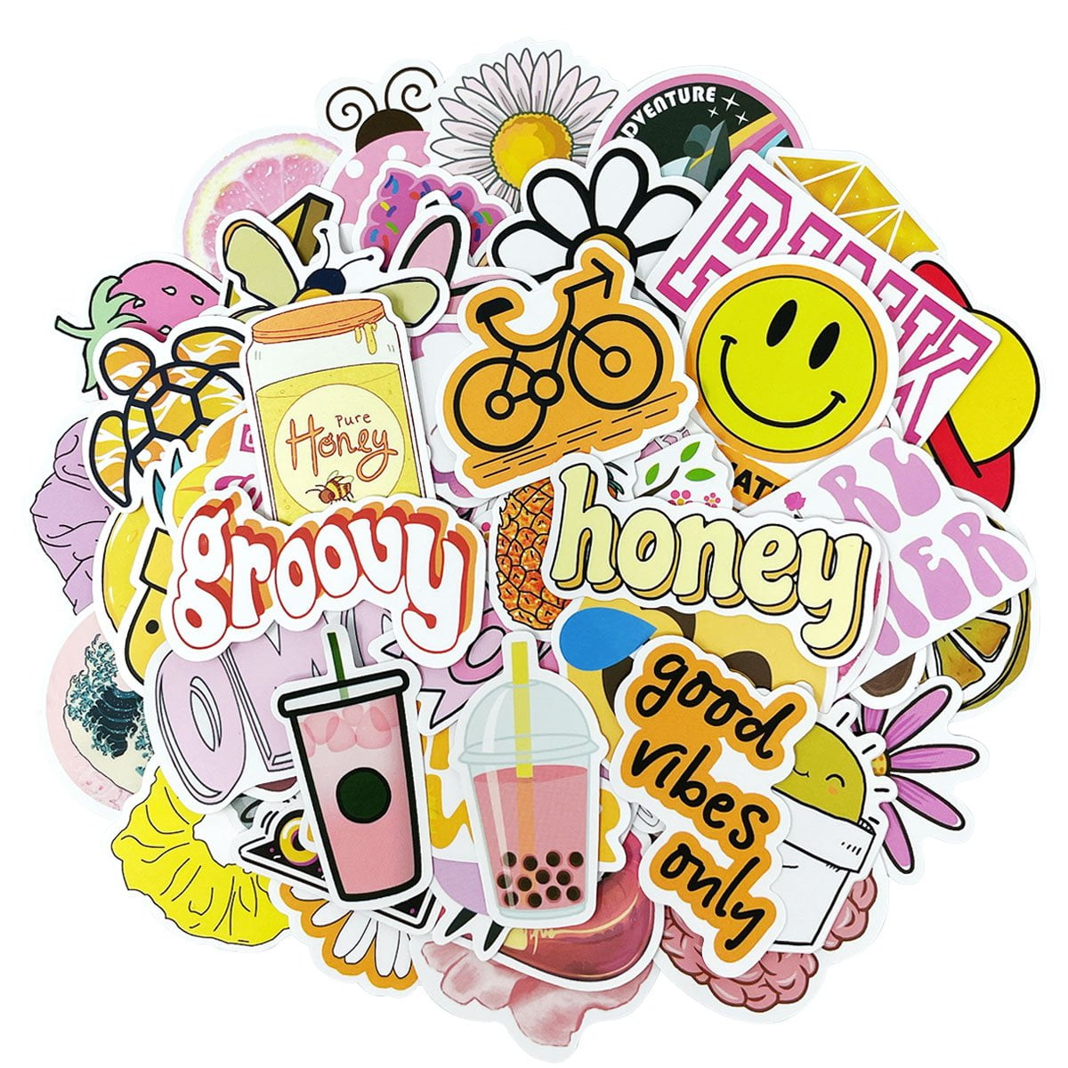 Wrapables Waterproof Vinyl Stickers for Water Bottles, Laptop, Phones, Skateboards, Decals for Teens 100pcs, Be Cool