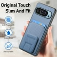 thumbnail image 6 of for Google Pixel 7 Back Case, Luxury Ultra Slim Carbon Fiber Card Slot with Kickstand Shockproof Protective, Support Car Magnetic Mount Case Cover for Google Pixel 7, Blue, 6 of 6