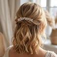 thumbnail image 5 of Miallo Minimalist Glam Rhinestone Hair Side Comb, Sparkling Crystal Headpiece for Wedding and Prom, Decorative Gold Hair Comb for Women’s Wear, 5 of 8