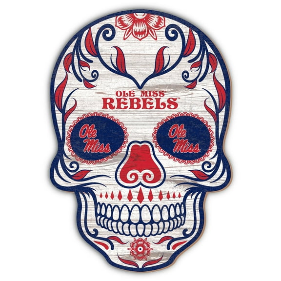 Ole Miss Rebels 12'' Sugar Skull Sign