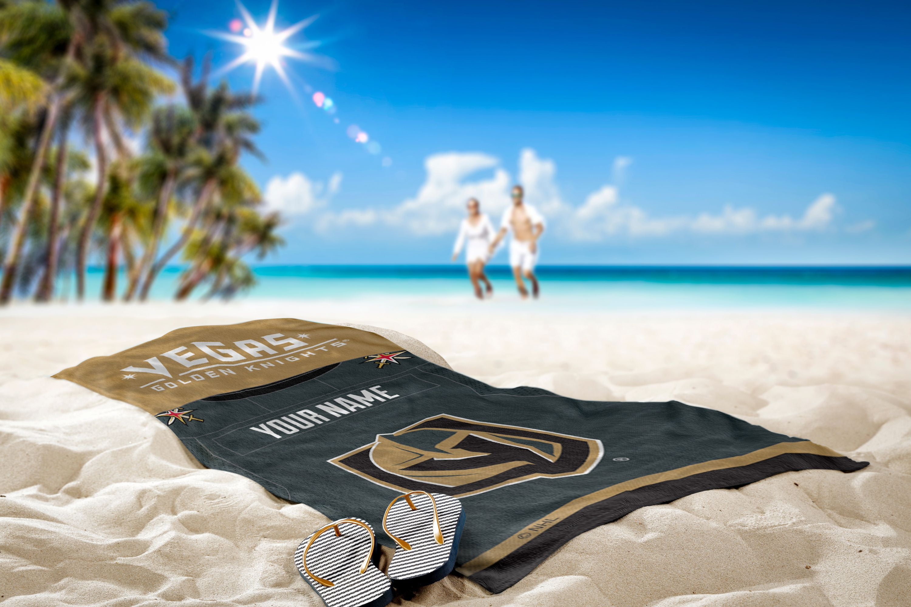 Vegas Golden Knights NHL Jersey Personalized Beach Towel, 30" x 60"