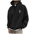 thumbnail image 2 of LEKDFST God Loves You Hoodie Christian Faith Over Fear hoodie Faith Sweatshirt Christian Religious Sayings Pullover Sweater Black S, 2 of 8