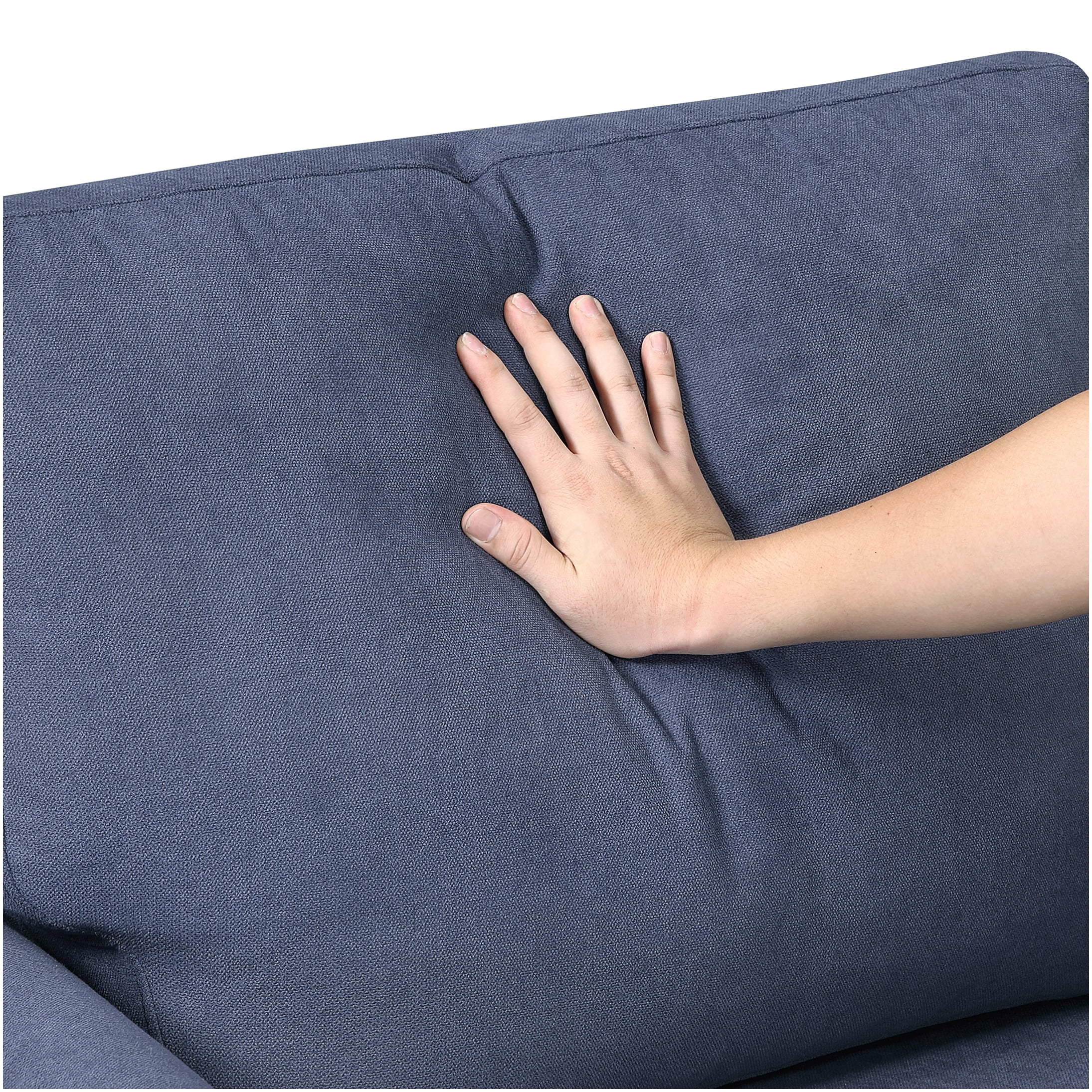 Modern Blue Loveseat Sofa with Plush Upholstery for Living Room, Compact Two-Seater with Solid Wood Frame
