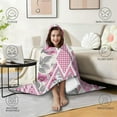 thumbnail image 4 of Wearable Blanket,Pioneer Flower Floral Print Pattern Hooded Wearable Flannel Blanket for Adults & Teens with Buckle,Winter Poncho Shawl Wrap Cape,50"x60", 4 of 5