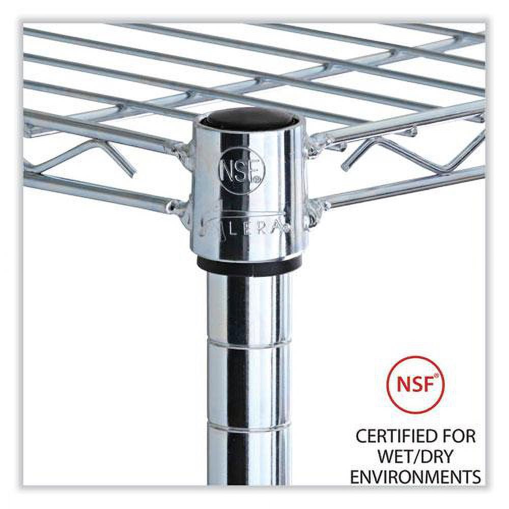 Alera Industrial Wire Shelving Extra Wire Shelves, 48w x 18d, Silver, 2 Shelves/Carton -ALESW584818SR