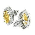 thumbnail image 2 of 14K Solid Gold Screw Back Stud Earrings for Women | 3.8 cttw Marquise Cut Simulated Yellow Diamond | White Gold, 2 of 5