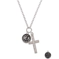 thumbnail image 2 of Delight Jewelry Silvertone Medical Assistant Caduceus Seal - MA Everlasting Love Engraved Cross Zoey Necklace, 28", 2 of 4