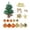 Gold, variant on Christmas Tree, 18.9" Mini Artificial Christmas Tree Tabletop Ornament with Star Topper, Merry Christmas Sign, Bow Knots and Hanging Balls for Holiday Decor, Festive Mantel Centerpiece, 1Pack Silver