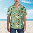 thumbnail image 5 of Uemuo Christmas Donuts Printed Regular Fit Short Sleeve Casual Hawaiian Shirt for Men,Aloha shirt,Tropical shirt,Floral print shirt,Vacation Beach shirt-3X-Large, 5 of 9