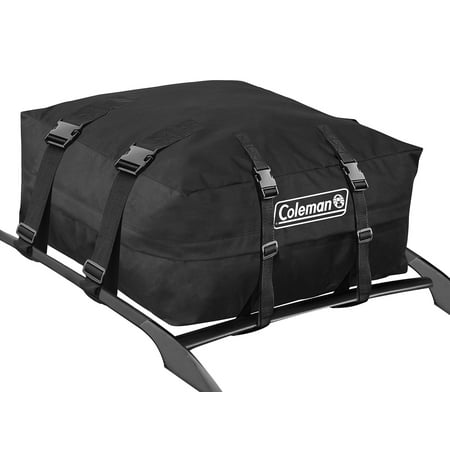 Coleman Water Resistant Roof Top Rack Cargo Carrier For Vehicles With And Without Rails All Weather Storage Bag Black