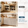 thumbnail image 6 of Pink Green Plaid Cabinet Curtains 10" W x 11" L, Retro Country Light Pink Sage Green Plaid Under-Desk Privacy Dust Proof Drape Dishwasher Curtain Sink Skirt for Kitchen Closet Bathroom Laundry, 6 of 9