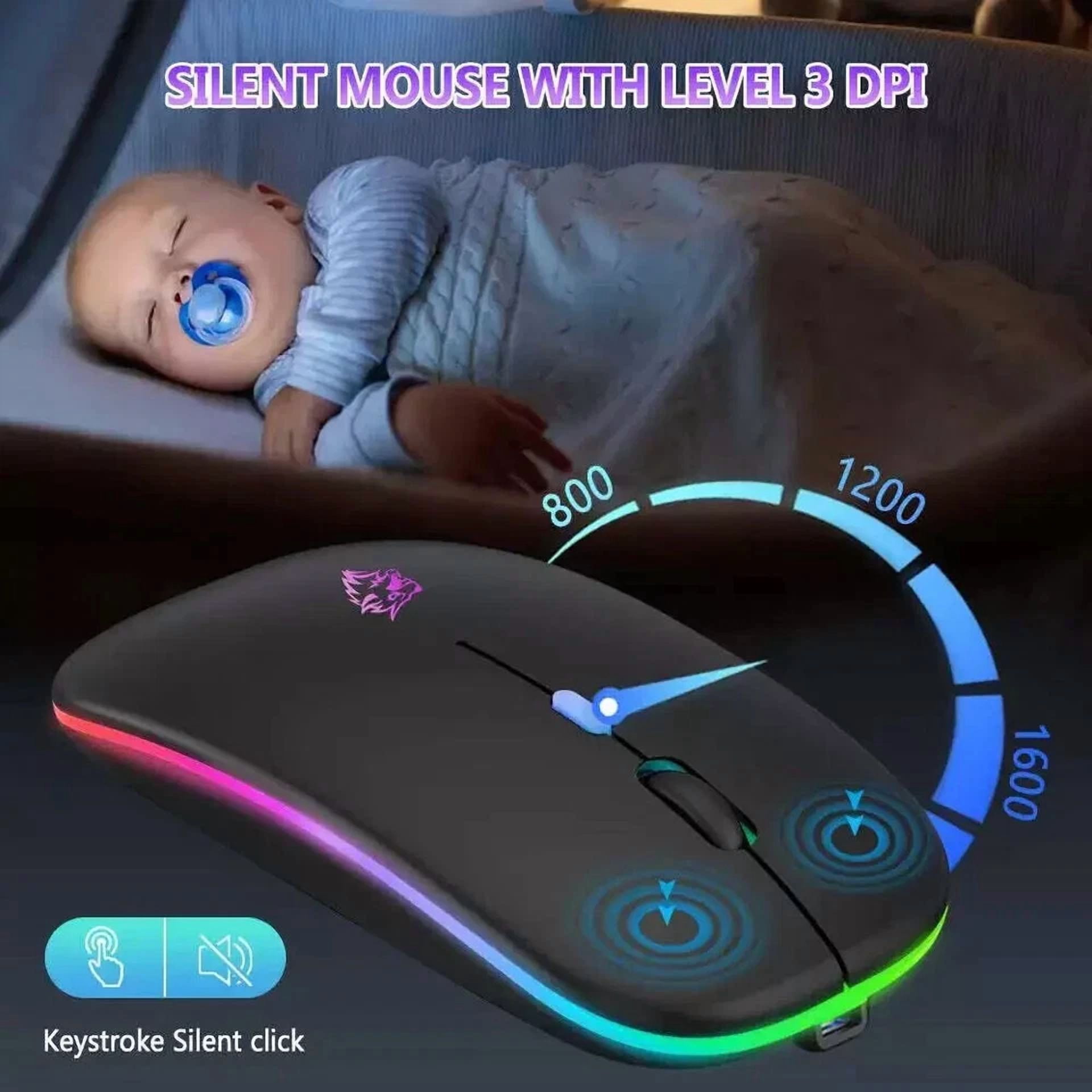 BUTTERFLY- Wireless Mouse Bluetooth And 2.4Ghz Dual Modes Rechargeable Rgb Ergonomic Silent