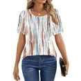 thumbnail image 3 of Fantaslook Blouses for Women Pleated Short Sleeve Tunic Tops Dressy Casual Summer Shirts, 3 of 8