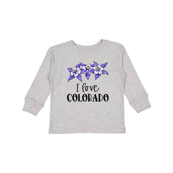 Inktastic I Love Colorado Columbine Flowers Boys or Girls Long Sleeve Toddler T-Shirt