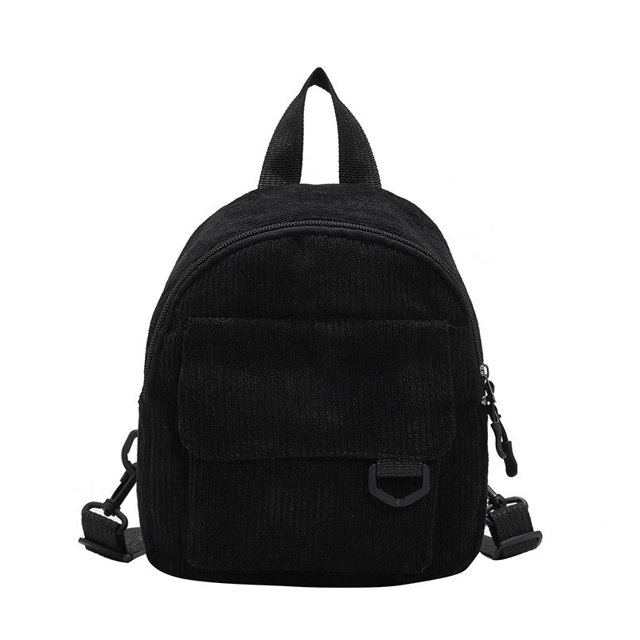 Mini mochila de moda para mujer, mochilas pequeñas de pana de Color sólido, mochilas simples e informales para estudiantes, mochilas de viaje, 2022Negro Fivean unisex