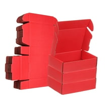 6 x 4 x 1.6 Inch Shipping Boxes, 30 Pack Color Corrugated Cardboard Box Cute Carton Boxes Literature Mailer for Mailing Packaging Small Business Gift Storage, Red