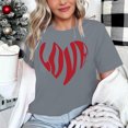 thumbnail image 4 of Riecok Valentines Day Shirts Women Plus Size Collared Neck Love Graphic Tee Short Sleeve Summer Comfy Casual Short Sleeve Tops Gray M, 4 of 4