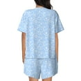 thumbnail image 6 of Susaid Blue snowflakes elegant Print Women's Pajama Set, Button-Up Sleepwear with Elastic Waist Shorts, Perfect for Lounging, Yoga, Beach, and Casual Wear-Medium, 6 of 7