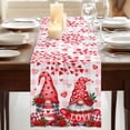 thumbnail image 3 of Table Runners 70 Inches Long Dress Scarves, Valentine's Day Farmhouse Coffee/Dining/Kitchen Table Decor, Holiday Table Runner, Loves Gnomes Roses Romantic Pink Plaid 13x70 Inch, 3 of 9