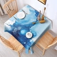 thumbnail image 2 of Blue Marble Pattern Square Tablecloth,Waterproof Square Table Cover,Wipeable Spillproof Washable Table Cover for Home Kitchen Party Decor 60"x60"(152x152cm), 2 of 6