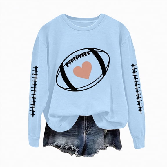 Godom Oversized Sweatshirt for Women Rugby Graphic Pullover Long Sleeve Drop Shoulder Fleece Sweatshirt