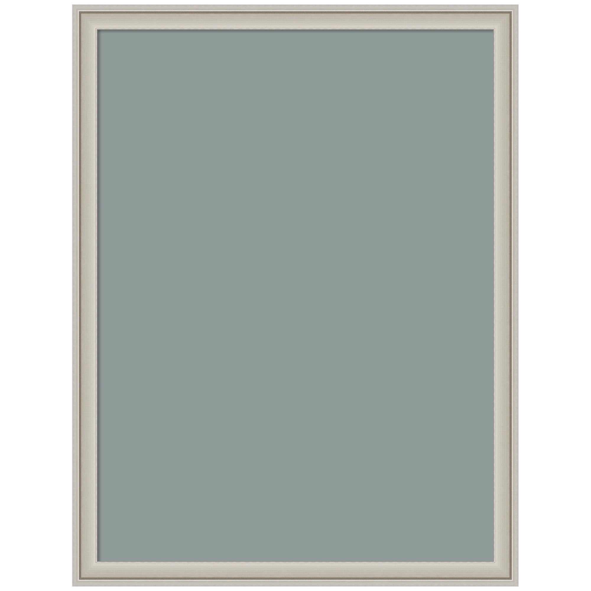 Kate and Laurel Framed Fabric Pinboard 20 x 26,  Printed Linen Classic Bulletin Board for Use as a Vision Board or Wall Organization, Florence Silver Frame