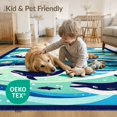 thumbnail image 4 of ODIKA 8'x10' Washable Area Rug Durable, Non-Slip Bathroom Ocean Wave Nautical Whale Starfish Beachy Accessories for Living Room, Under Sectional, Family, 4 of 7