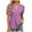 Purple, variant on Summer Short Sleeve Shirts For Women V-neck Plus Size Solid Color Polka Dot Loose Flowy Casual Tops T-shirt Black Color Size L Pullover Blouse