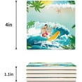 thumbnail image 3 of POGLIP Tropical Beach Surfers Set of 4 Coaster for Drinks, Absorbent Ceramic Stone Coasters Cup Mat with Cork Base for Home Kitchen Room Coffee Table Bar Decor, 3 of 4