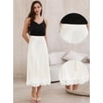 thumbnail image 2 of DARING DIVA Women's A-Line Silk Cocktail Wedding Midi Dress Small Beige, 2 of 6