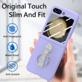 thumbnail image 3 of TECH CIRCLE Case for Samsung Galaxy Z Flip5 (2023) - Hard Plastic Shockproof Rugged Phone Case Slim Fit Lightweight Cover with Phone Ring Stand Holder, Purple, 3 of 9