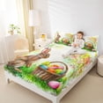 thumbnail image 3 of Erosebridal Farmhouse Animal Rabbit Kids Full Size Sheets,Watercolor Easter Egg Colorful Ink Painting Bed Sheets 4 Pieces, 3 of 6