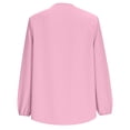 thumbnail image 6 of Jsaierl Women's Casual Solid Color Ruffle Collar Long Sleeve Ruffle Shirt Blouse V Neck Peasant Sleeve Button Down Shirt Tops, 6 of 9
