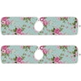 thumbnail image 2 of Coolnut 2 Pack Faucet Mat Splash Guard for Kitchen Sink, Print Floral Aqua Turquoise Pink Flowers Faucet Handle Drip Catcher Tray Absorbent Mat Fast Dry Mat for Kitchen, Bathroom, 14"x5", 2 of 7