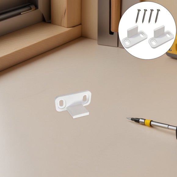 OULII 2 Sets Sliding Door Hardware for Barn Doors Prevent Rolling Off Rail White Carbon Steel
