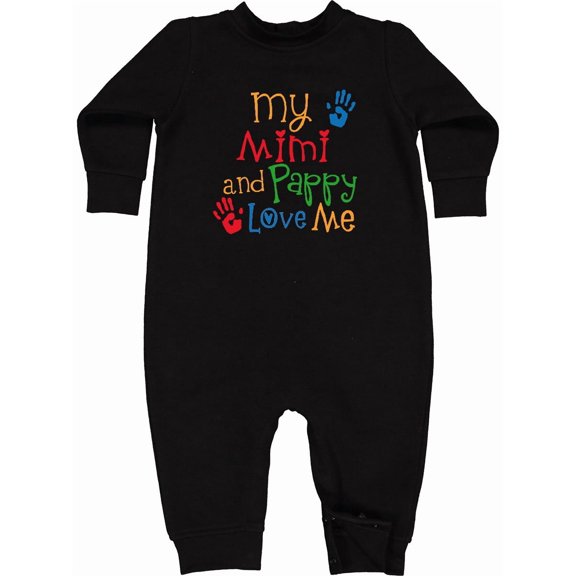 Inktastic Mimi and Pappy Love Me Baby Fleece Romper