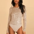 thumbnail image 5 of Crew Neck Bodysuit for Women Second-skin Feel Thong T-shirt Body Suits Tops, 5 of 9