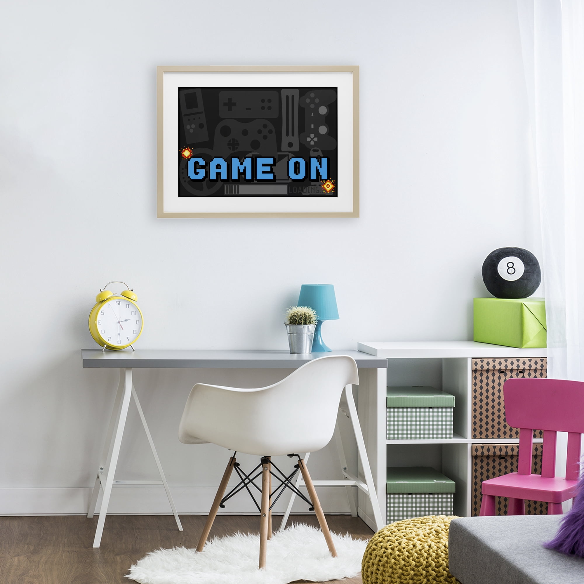 Stupell Industries Game On Arcade Birch Framed Print Under Glass, design by Kim Allen