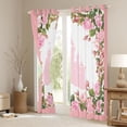 thumbnail image 3 of Feelyou Pink Castle Print Curtains Pack of 2 (42x84 Each) for Kids, Romantic Spring Rose Floral Curtains Blackout, Fairy Tale Princess Bedroom Curtains, Living Room Curtains Decor, 3 of 6