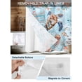 thumbnail image 3 of No Hook Shower Curtains with Snap-in Liner Set, Sea Turtle Waterproof Hotel Style Bathroom Shower Curtain, Summer Beach Coastal Nautical Coral Blue Red Mesh Top Window Bath Curtains 60''x72'', 3 of 6