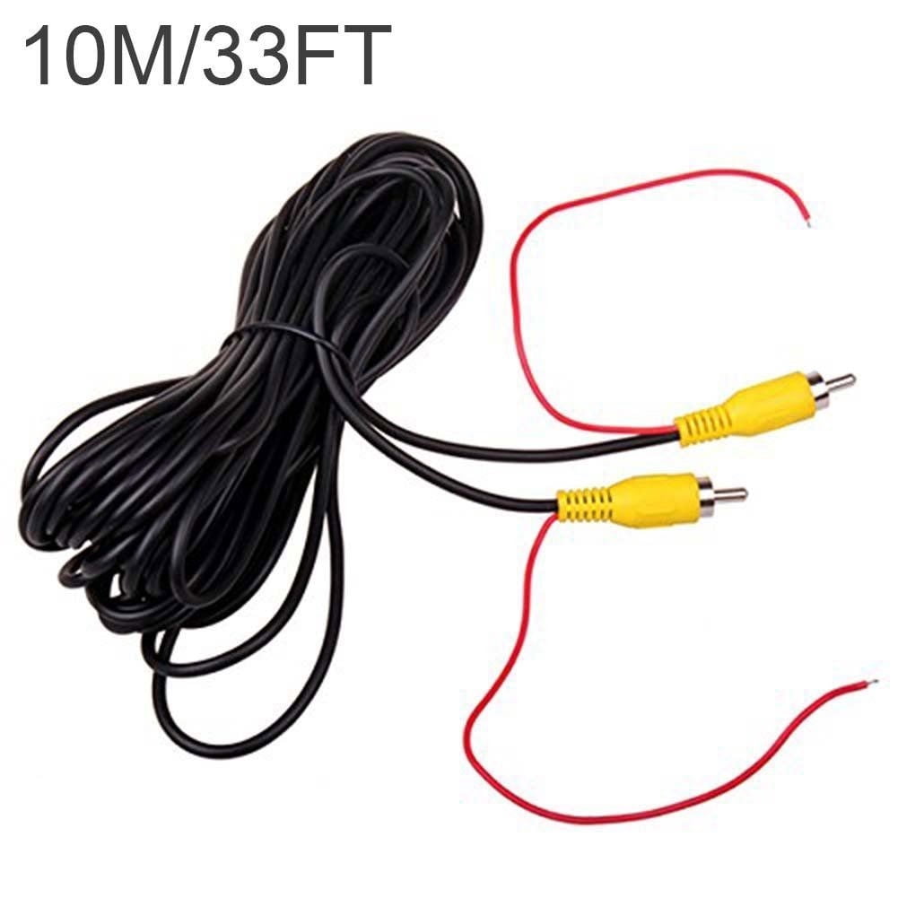 LifeBest 10M 32FT RCA Phono Extension Video Cable with Red Detection Reverse Trigger Leads for Auto Car Rear View Monitor Camera CCTV LED Wiring 