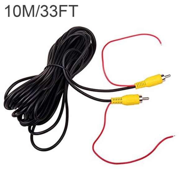 Walbest 10M 32FT RCA with Trigger Cable Car RCA Video Extension Cable for Auto Backup Camera Monitor Rear View Parking System with Detection Wire Reverse Trigger Lead for GPS Navigation