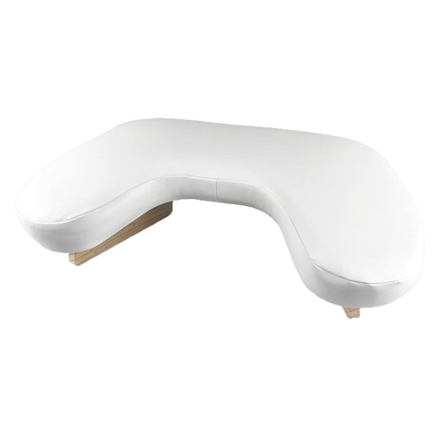 Almohada de apoyo para manos portátil, accesorio profesional con superficie de PU y base de madera. Blanco