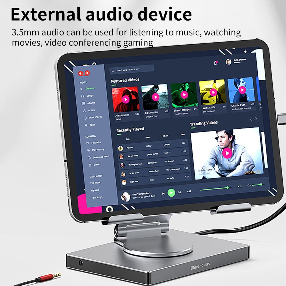 ITIGOITIE 9-in-1 Freestanding Docking Station, Foldable, Charging Enabled and Compatible with Multiple Devices, Silver