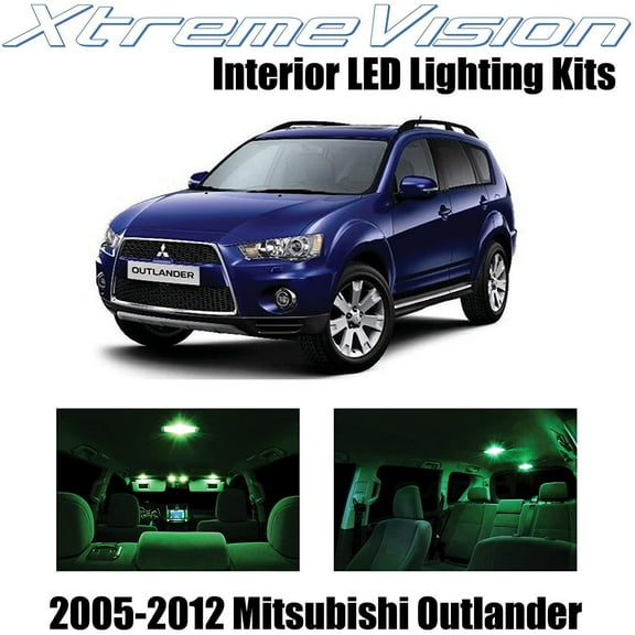 XtremeVision Interior LED for Mitsubishi Outlander 2005-2012 4 pcs Green Interior LED Kit   Installation Tool