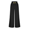 thumbnail image 6 of PiGOGI Women's Flowy Wide Leg Pants - High Waisted Dressy Trousers, Casual Loose Fit Long Bottoms for Work & Evening Black XXL, 6 of 6