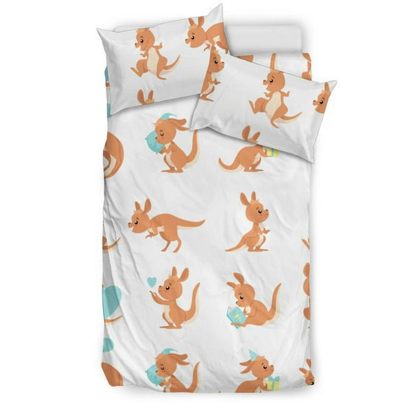 Simpático juego de cama con estampado de canguro