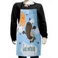 thumbnail image 1 of Saying Kids Apron, Cartoon Characters Funny Coffee and Sun, Boys Girls Apron Bib with Adjustable Ties for Cooking Baking Painting, Pale Blue Multicolor, by Ambesonne, 1 of 2