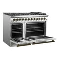 thumbnail image 4 of Galiano 48-inch Dual Fuel Range White  Antique Brass Design with 8 Sealed Burners 107,000 BTU, 6.58 cu. ft. double ovens  Griddle, 4 of 5