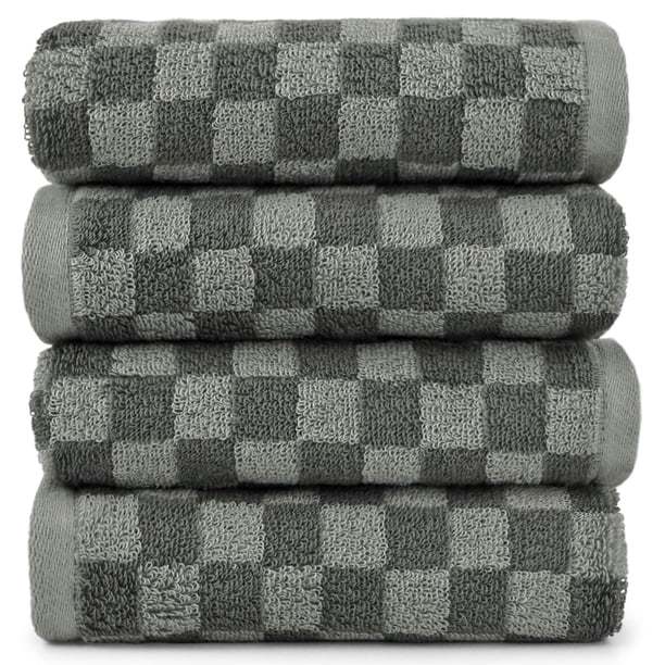 Toallas de mano Jacquotha Soft, 100% algodón, paquete de 4, color gris, 400 g